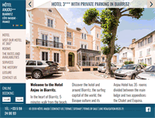 Tablet Screenshot of hotel-anjou-biarritz.com